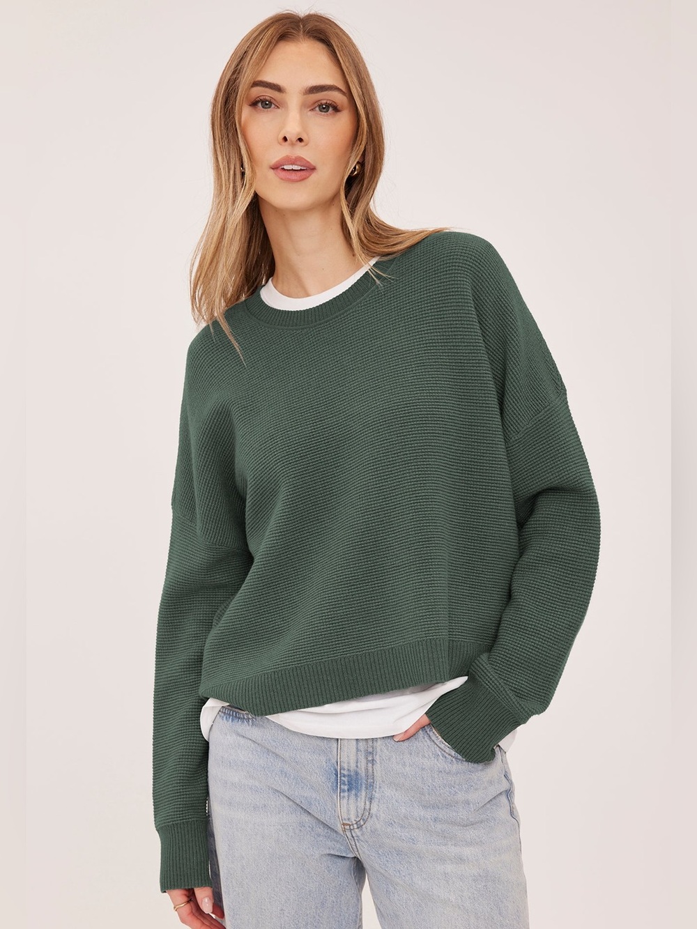 (Black) Gentle Fawn Axel Pullover Sweater - Black Waffle Knit